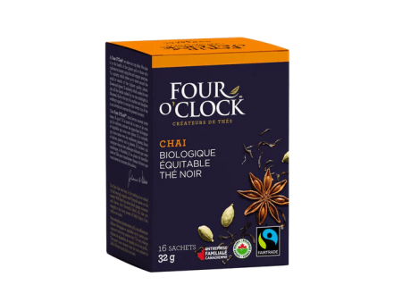 Four o clock - black org. fairtrade chai tea - 16 teabags Online now