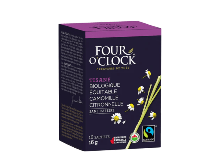 Four o clock - lemongrass camomille org. fairtrade herbal tea - 16 teabags Online now